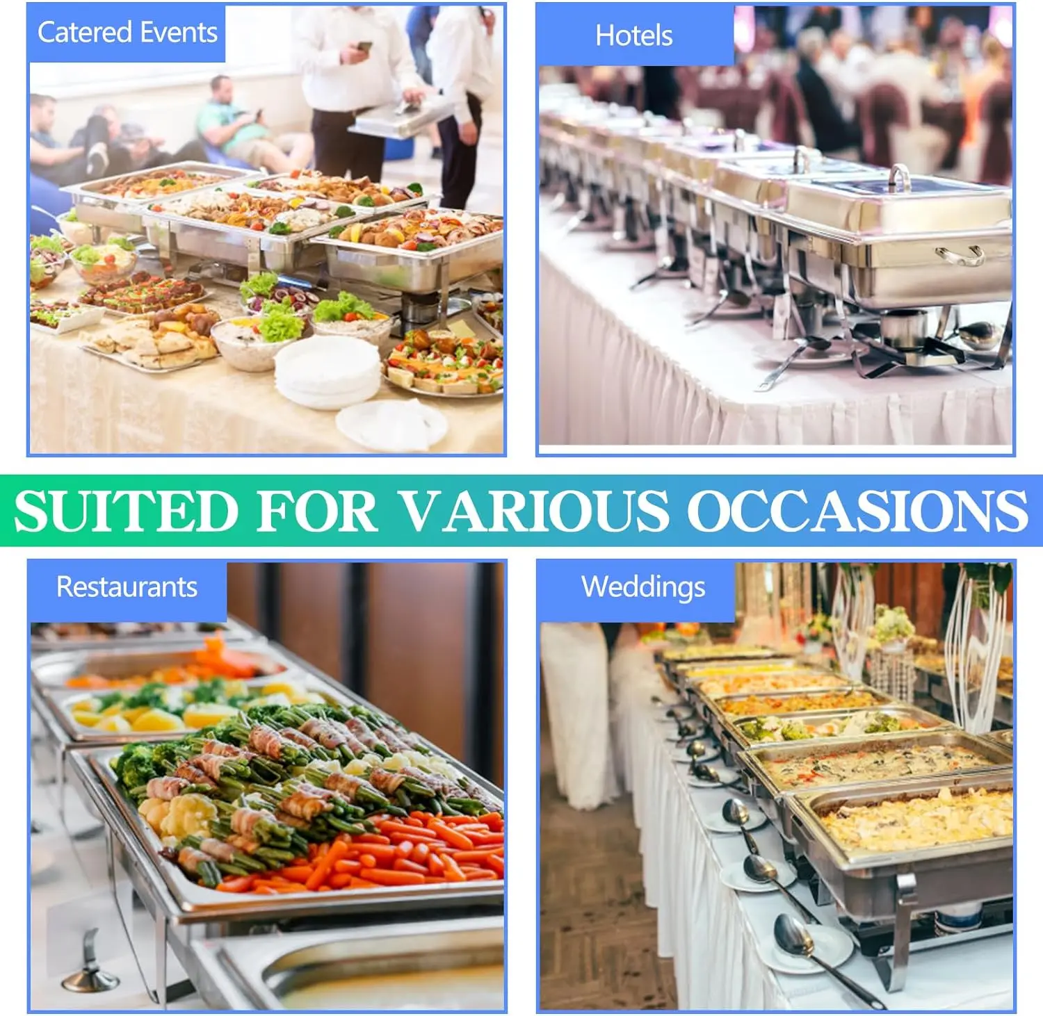 Commercial Hotel Supplies Golden Luxury Catering Equipment Alcohol Fuel Roll Top Oblong Chafer For Kitchen Restaurant