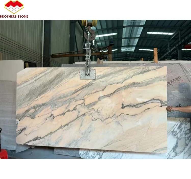Luxury Stone Portugal Pink Marble Vanity Top with Sink Modern Polished Pink Marble with Grey Veins Bathroom Wall Panel