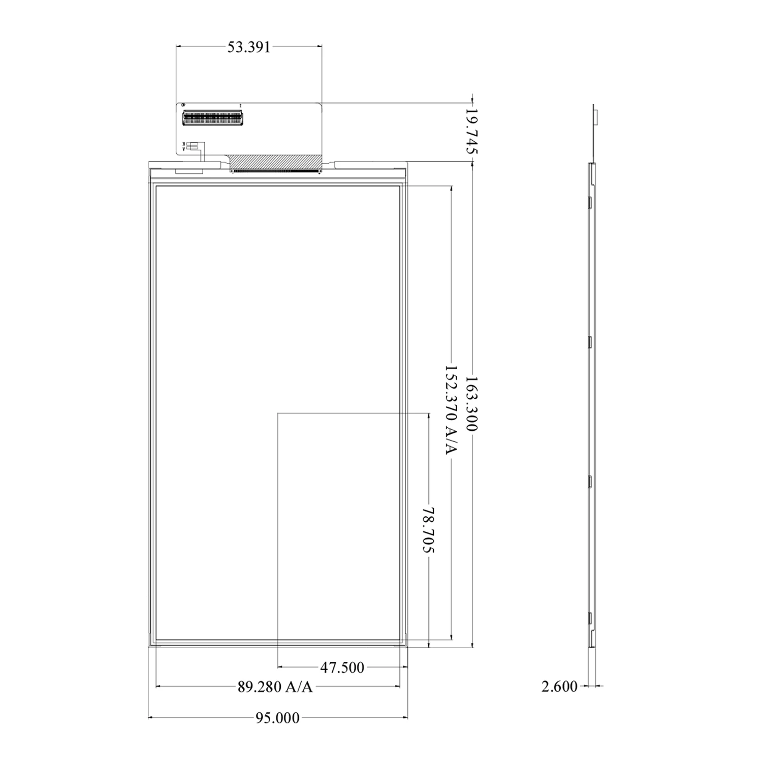 Customizable 7 Inch TFT-LCD 600*1024 MIPI Interface IPS Panel LCD Module Display Tablet Screen