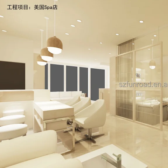 Beauty Shop Decoration Nail Furniture Salon Nail Salon Store Design with Pedicure Chair Nail Salon Furniture Modern Glass 1 Set