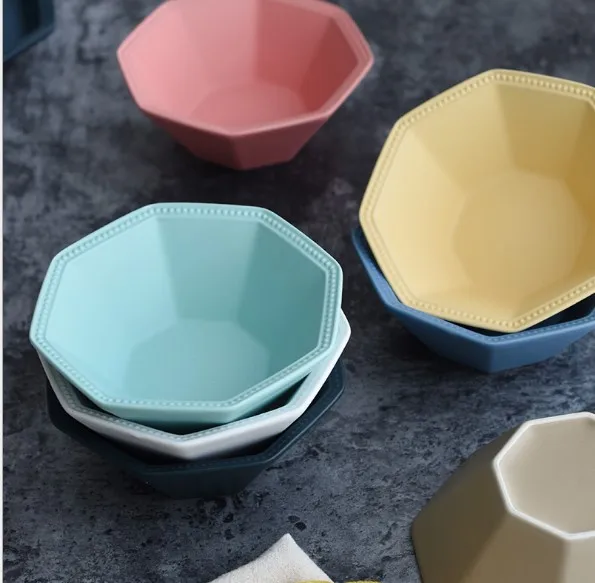 bulk chinese ceramic sala bowls with geometric matte sala bowls for kids