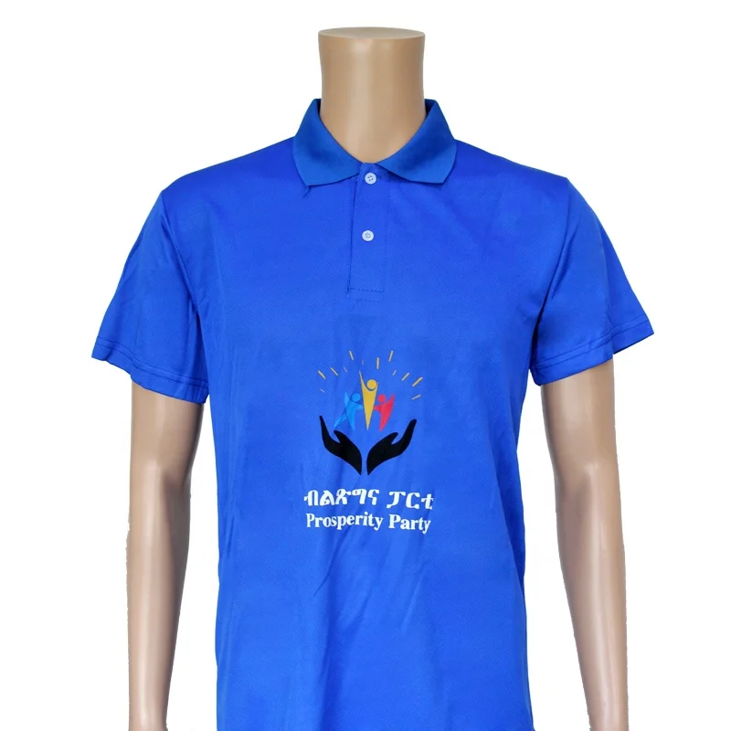 custom logo silk screen printing 140 gsm polyester pique mesh polo t shirt for election