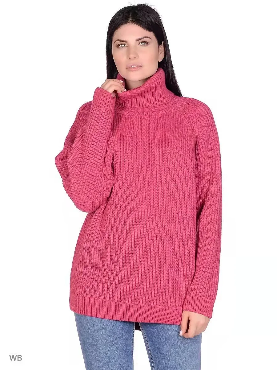 Fall/winter women Sweater Turtleneck Pullover Solid Color Loose Thick Knitted Blouse