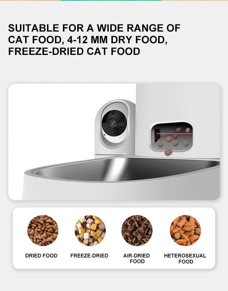 OEM Factory App Remote Control Wifi Dog Cat Food Dispenser Feeder Smart Automatic Pet slow Feeder with Camera Pet Product