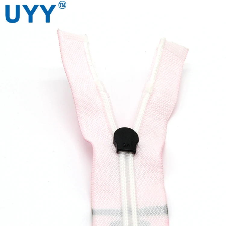 UYY Black Pink Invisible Zipper Nylon Custom Pulls #5 Airtight Zipper