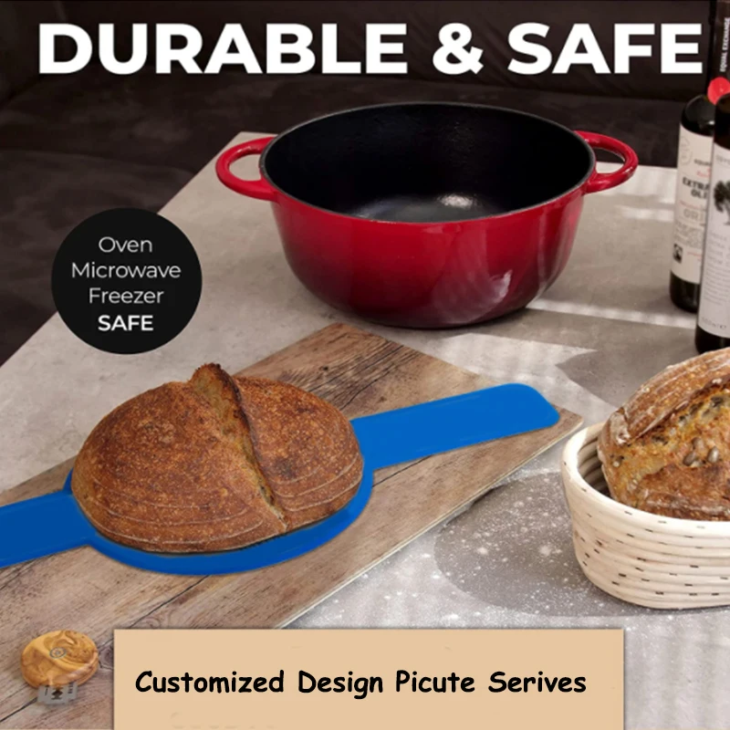 Non-stick Long Handled Sling Silicon Bread Mat Baking mat for Dutch Oven