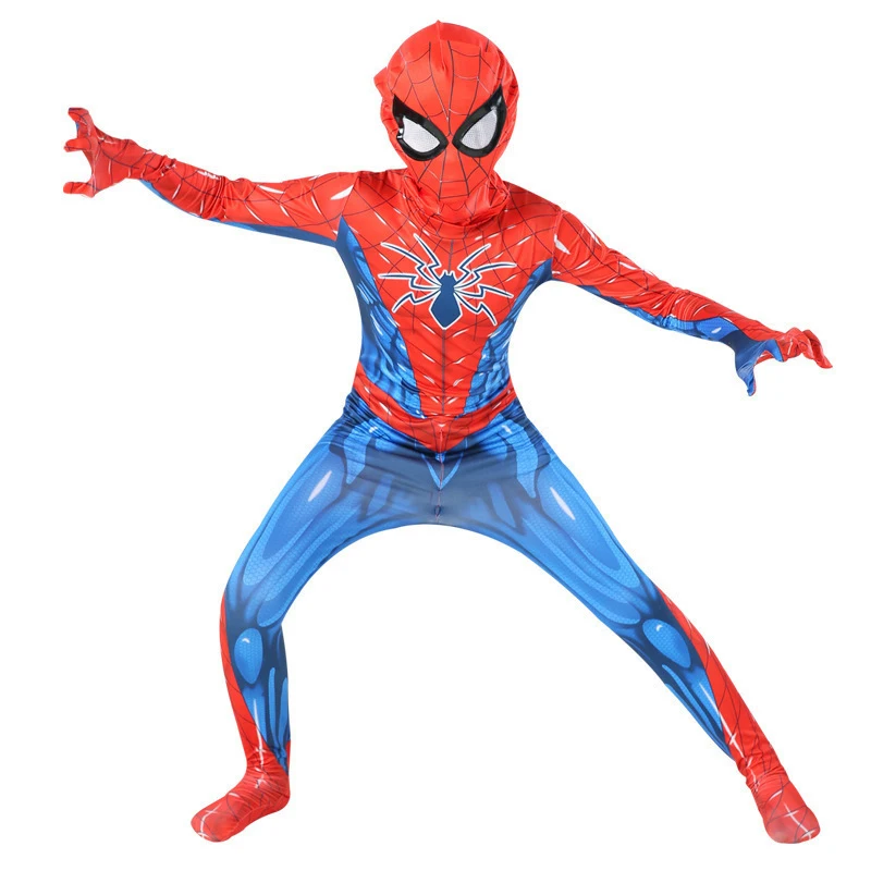 Hot Spiderman Costume Suits For Kids Adult Spider-man Fancy Dress Halloween Cosplay Party Clothing Suit Face cover