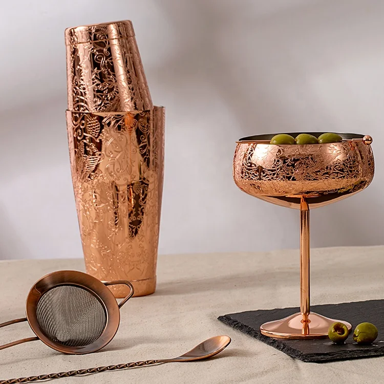 New Design Barware Bar Tool Set Luxury Bartender Kit Metal Stainless Steel Cocktail Shaker