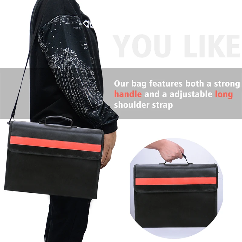 Travel Money Organizer File Folder New 100% Glass Fiber Storage Safe Waterproof Fireproof Document Bag