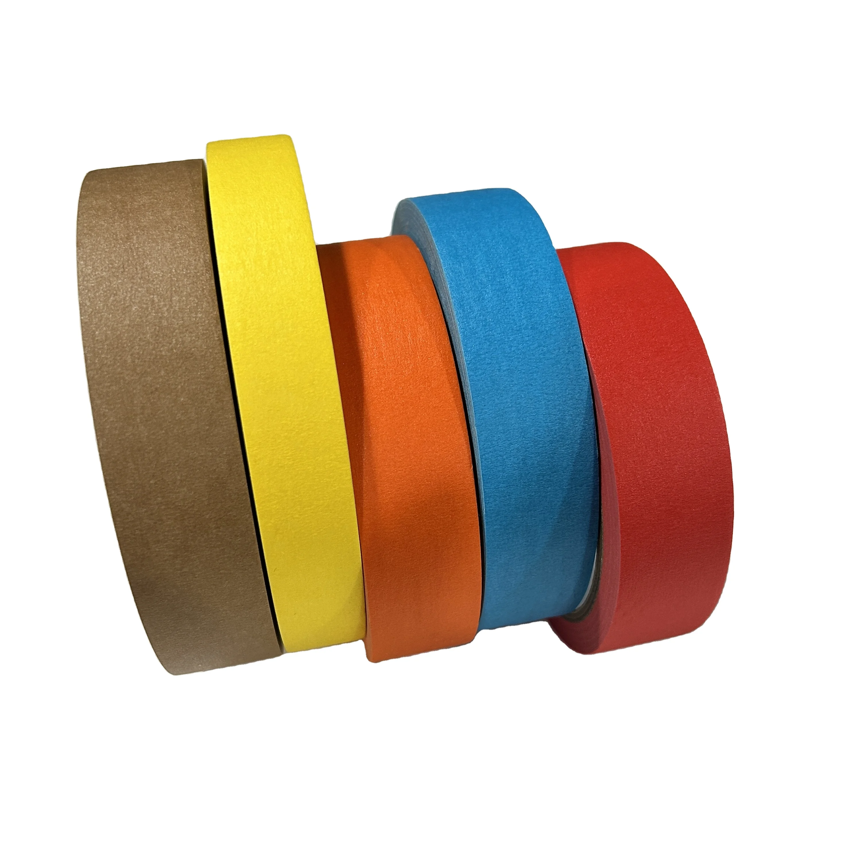 High Temperature Resistance Crepe Paper Rubber Adhesive Colorful Masking Tape For Automotive Spray Painting