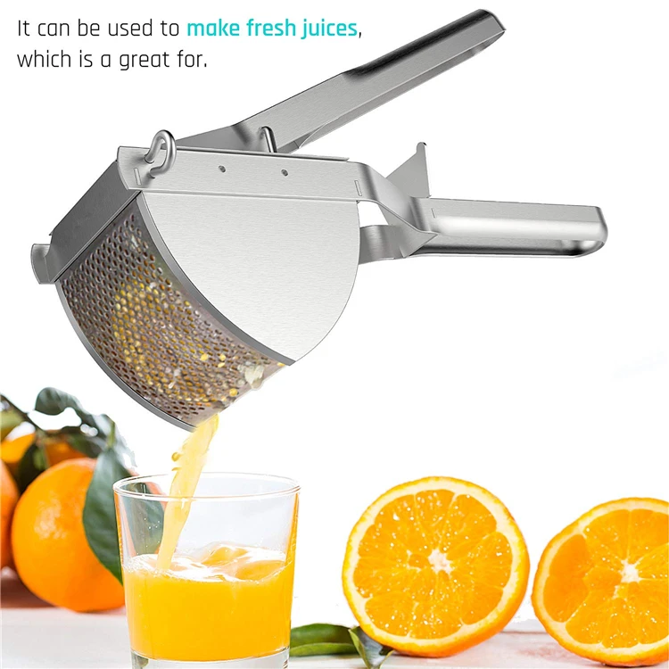 Heavy Duty Stainless Steel Potato Ricer Manual Masher For Potatoes, Fruits, Vegetables