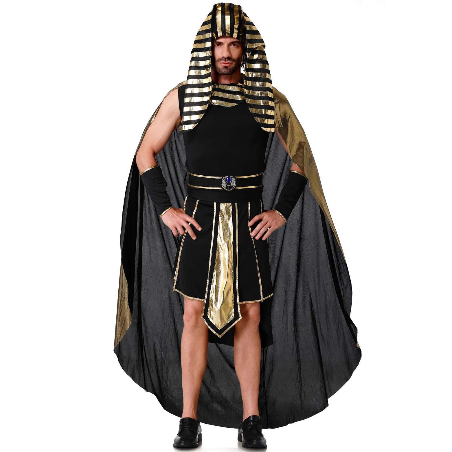 Halloween Men Medieval Egyptian Pharaohs Women Pharaoh Cosplay Costume Role Play Stage Performance Carnival Party Festival Wear