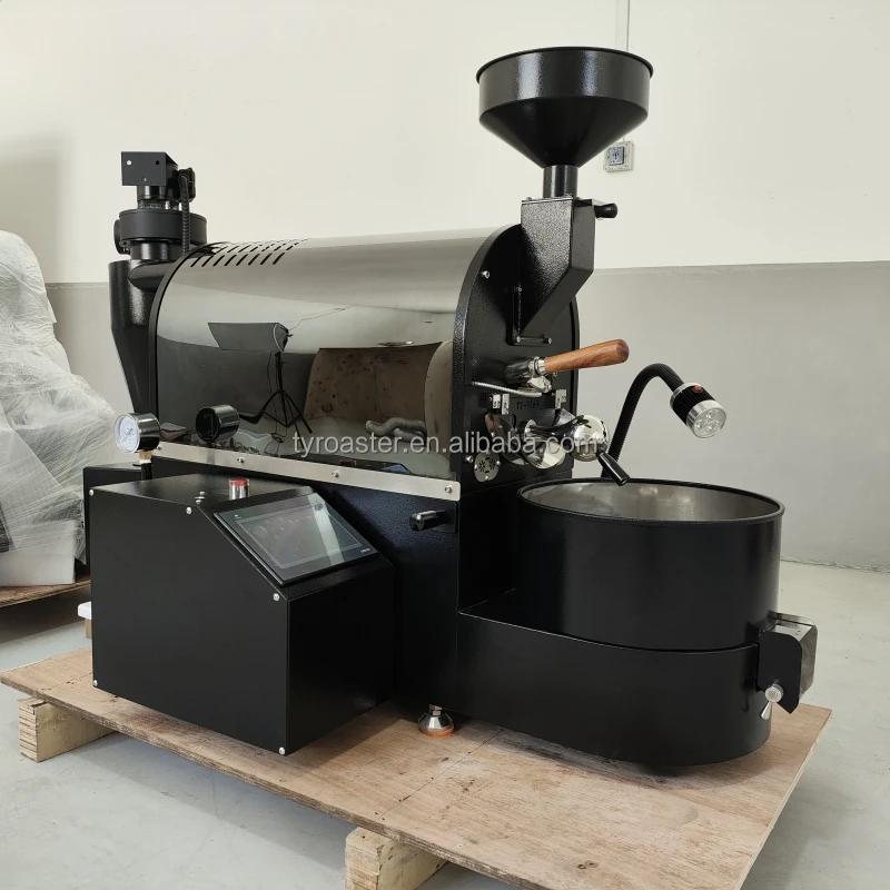 TY-TECH 2kg coffee roaster with smart software control panel LPG/Natural gas heating coffee roasting machine