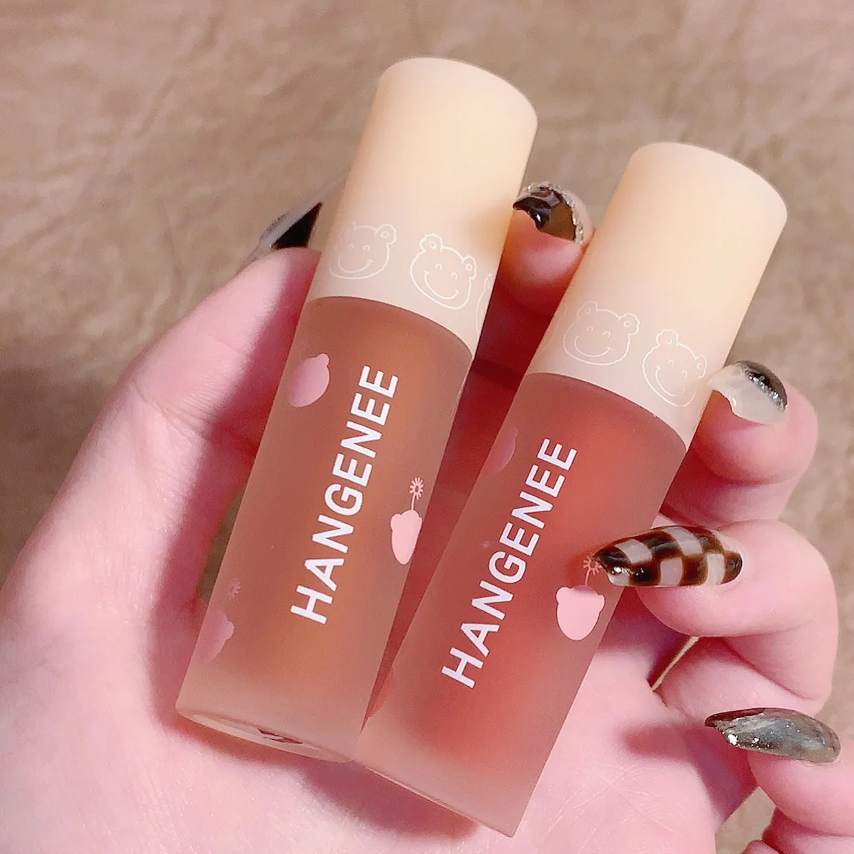 Herorange 6 Colors Cute Velvet Vegetarian Long-lasting Waterproof Lip Gloss Makeup Matte Liquid Lipstick
