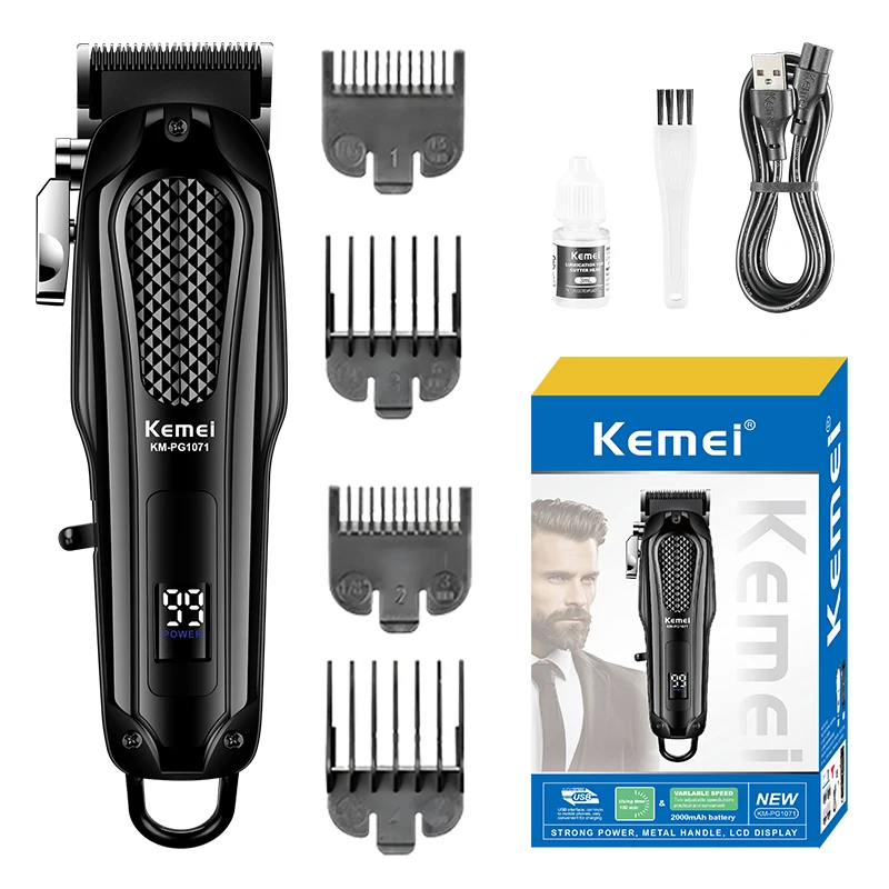 KEMEI km-pg1071 Professional Hair Clipper Trimmer Display Electric Cordless Powerful Hair Clipper Trimmer