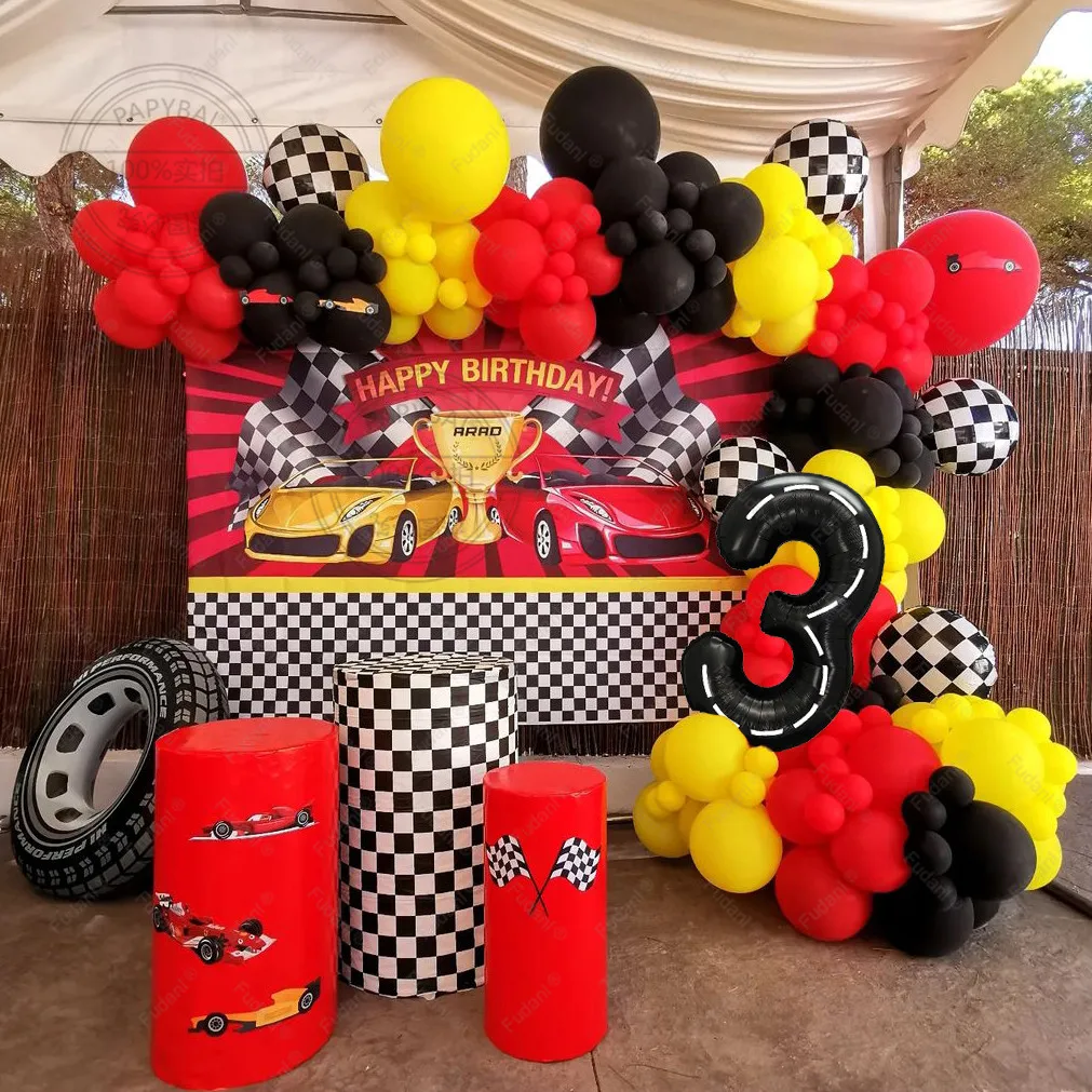 105pcs Balloons Arch Cartoon Cars Racing Figure Inflatable Foil Ballon 32Inch Number Globos