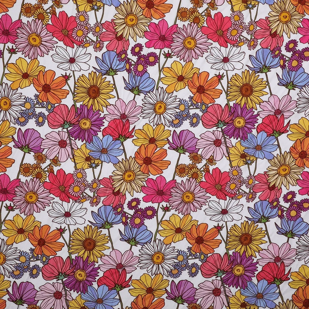 digital printed custom printed bamboo spandex lycra fabric