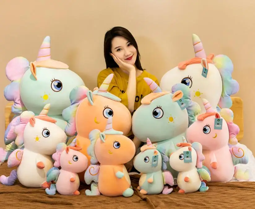 factory direct Unicorn Gifts for Girls Rainbow Stuffed Plush Toys Plushie Pillow Doll Soft Fluffy Rainbow Unicorn Plush Toys