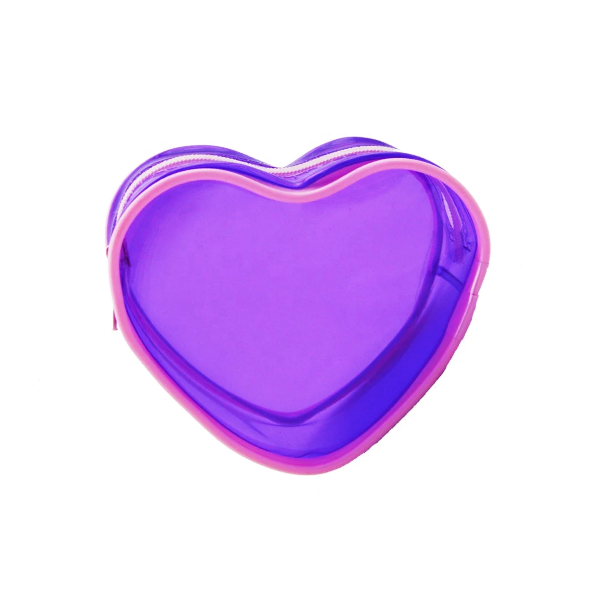 Hot Sale Korean Fashion Custom Printed Automatic Mini Gift Different Shape Plastic Heart Shape Cosmetic Mini Bag