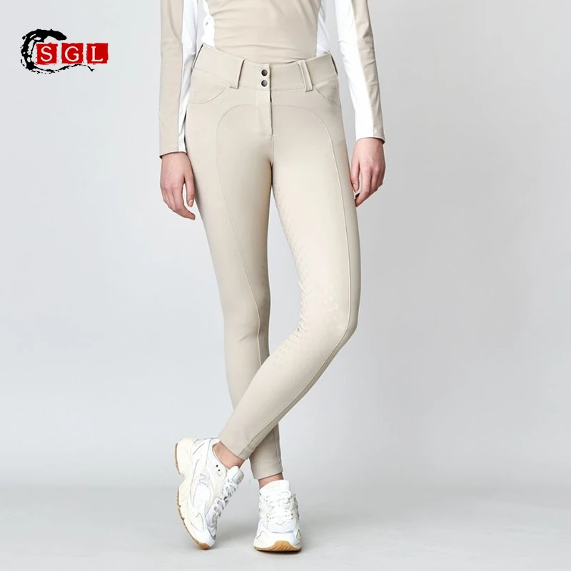 Custom ladies Jodhpur Equestrian Clothing crotch Silicon English Breeches Custom High Waist Horse Riding Tight