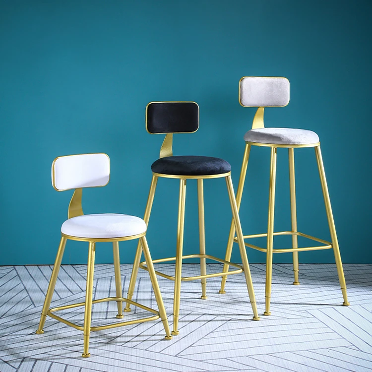 Bar Chairs Nordic Tall Cheap Counter Furniture Gold Metal Leather Back Luxury Kitchen Modern High Stool Bar Chairs For Bar Table