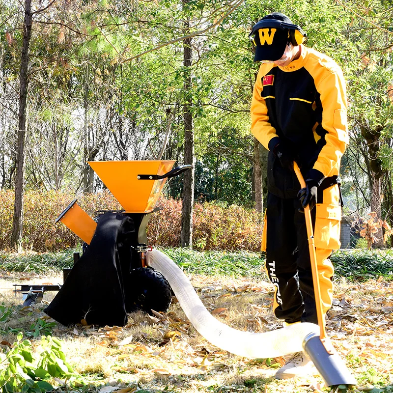 Mult-function yellow and black type  Electric Start Engine Branch Wood Chipper tree shredder Mulcher shredder