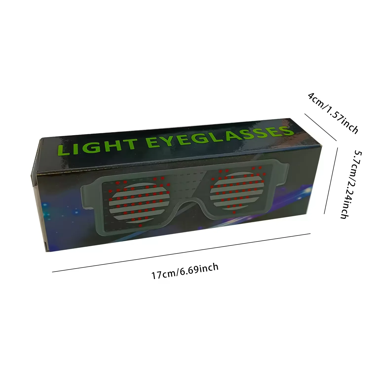 Fashion design Cool LED Light Glasses Built-In Walking Billboard Advertising Full color display Glasses for bar