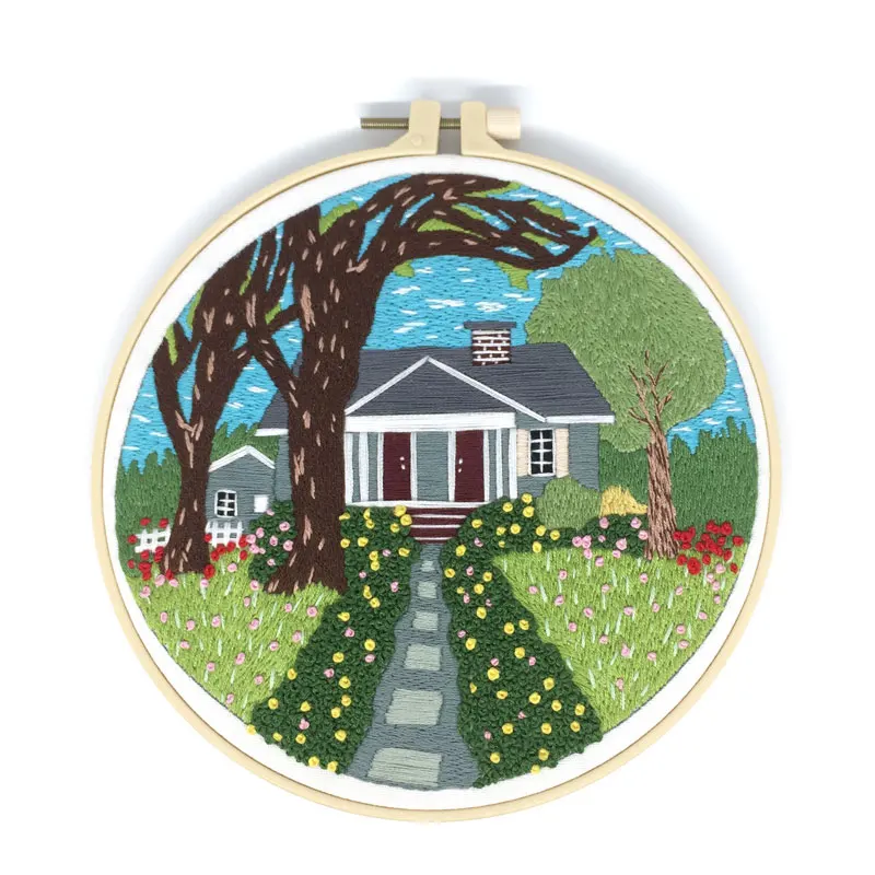 Vase Prairie Dog Tail Embroidery Wisteria Embroidered Windowsill With Floral