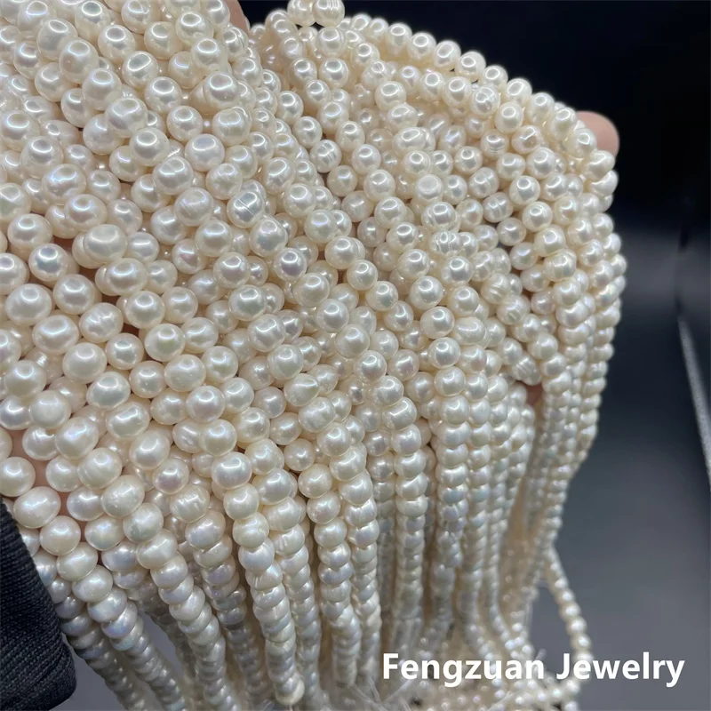 Round Shape White Color Pearl Strand A Grade Natural Freshwater Pearl String For Jewelry Making
