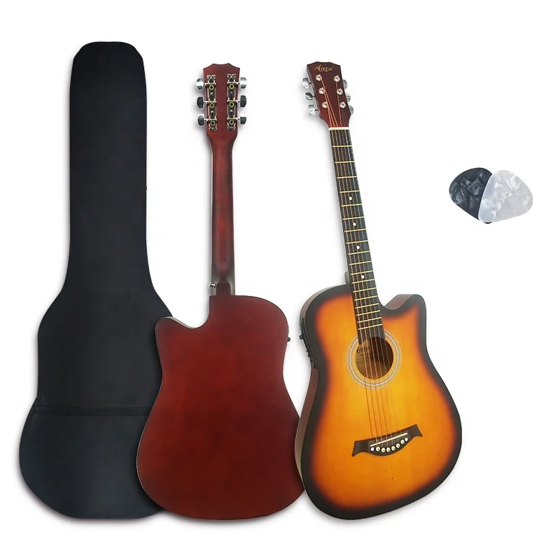  Aiersi низкая цена 38 дюймов sunburst цветная электрическая Студенческая Акустическая гитара