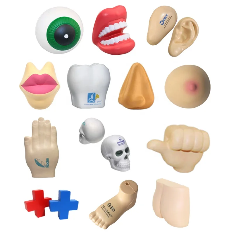 Teeth Shaped Stress Ball Custom Logo Printing Squeeze Stress Relief Foam Teeth Shaped Stress Ball