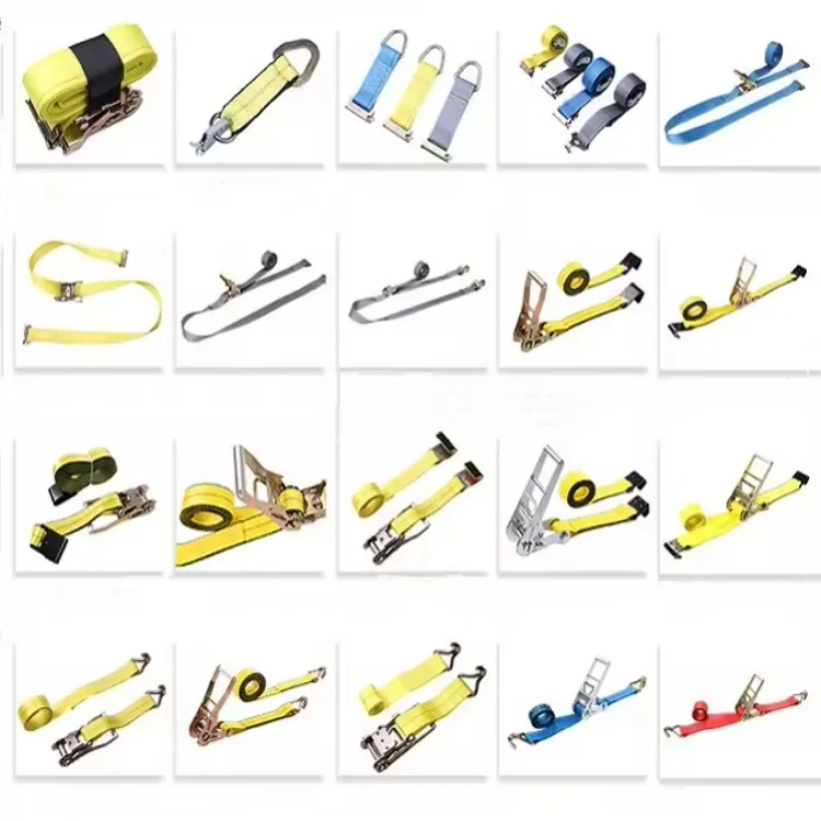 Factory Customizable 2INCH 3TONs Ratchet Tie Downs 10M J-Hook Cargo Lashing Belt Tie Straps Direct from China Manufacturer