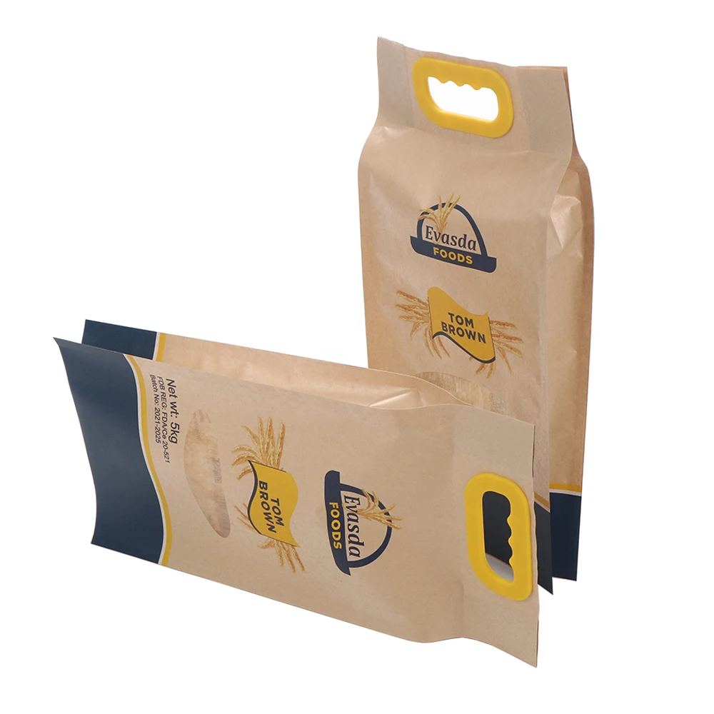 Wholesale White Empty Baking Maize Wheat Flour Packaging Kraft Paper Bag 1kg For Flour Packaging
