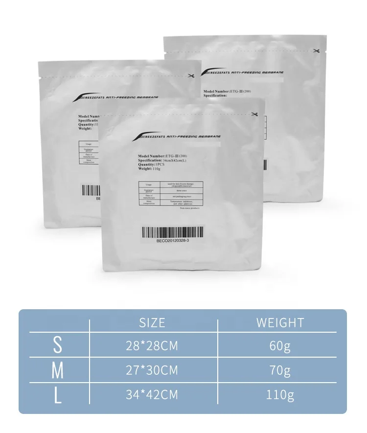 ETG-III Cryo Antifreeze Pads Anti Freeze Membranes for Cryo Freeze Fat Cryolipolysis