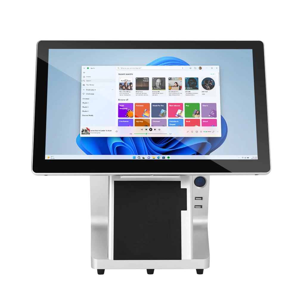 all in one 15.6 inch Pos Android windows 11 Windows capacitive Touch Dual Screen Billing Machine POS with customer display