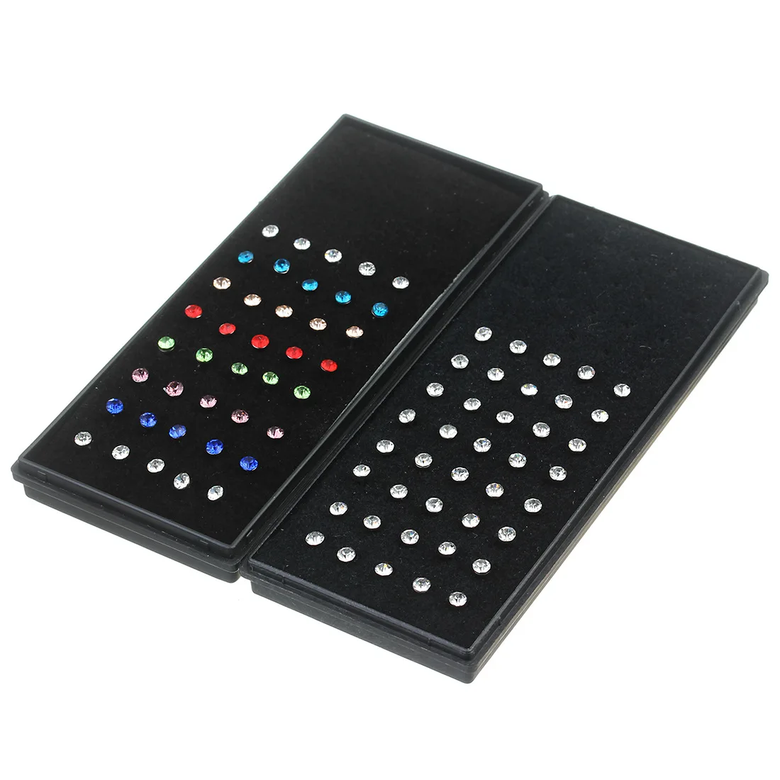 40Pcs/Set Nose Ring Fashion Body Jewelry Nose Ring Studs Diamond Ear Bone Nail Nose Stud Stainless Steel Piercing Jewelry