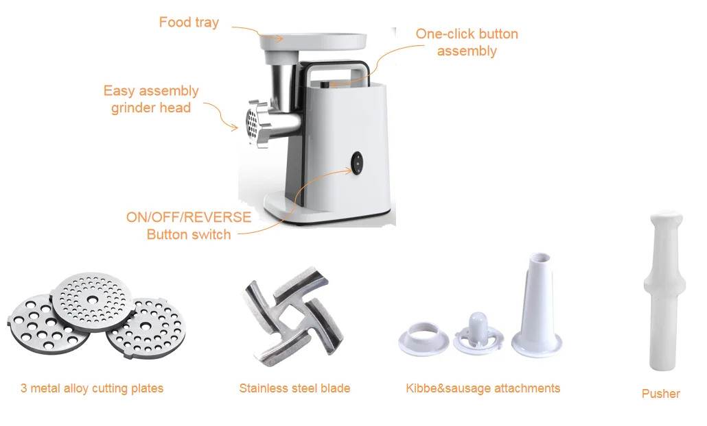 Portable Meat Grinder Metal Gear DC Motor With Handle