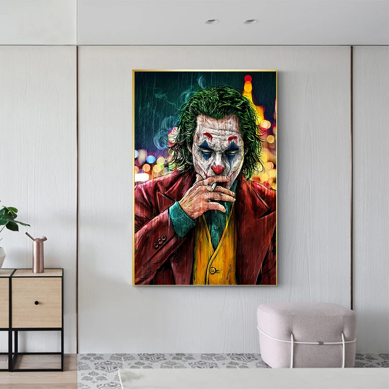 Movie Star The Joker Oil Canvas Painting Poster Prints Joker Comic Wall Art Painting Pictures for Living Room Home Decor