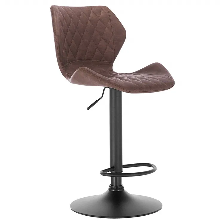 Современный винтажный замшевый тканевый регулируемый барный стул, поворотный стул, высокий стул для кухни