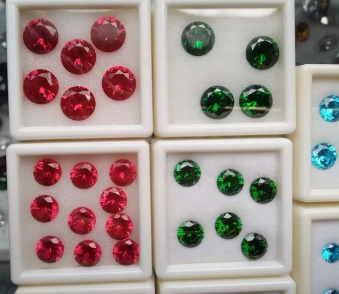 Round cut synthetic corundum  loose gemstones synthetic rough ruby gemstone for jewelry