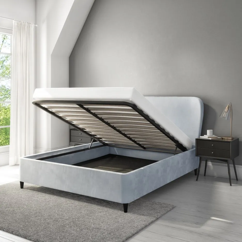 Bed Frame With Iron Metal New Product Factory Direct Sell High Quality Queen Size Hydraulic Gas Lift Storage King Bed Frame