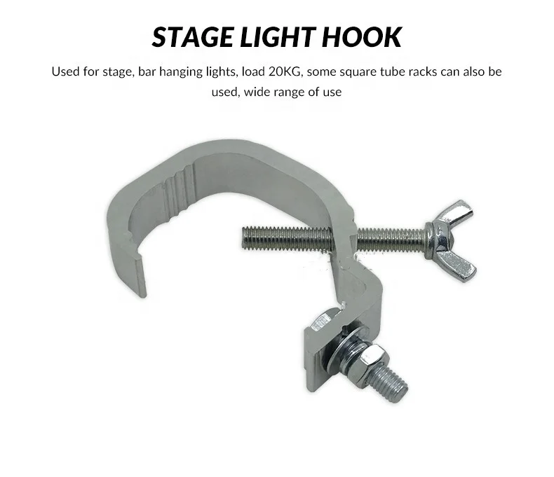 Heavy Duty 220 lb Aluminum Alloy Stage Lighting O-Clamp Mounting/ 2 Inch Truss Bracket Hook Clamp for DJ Projector