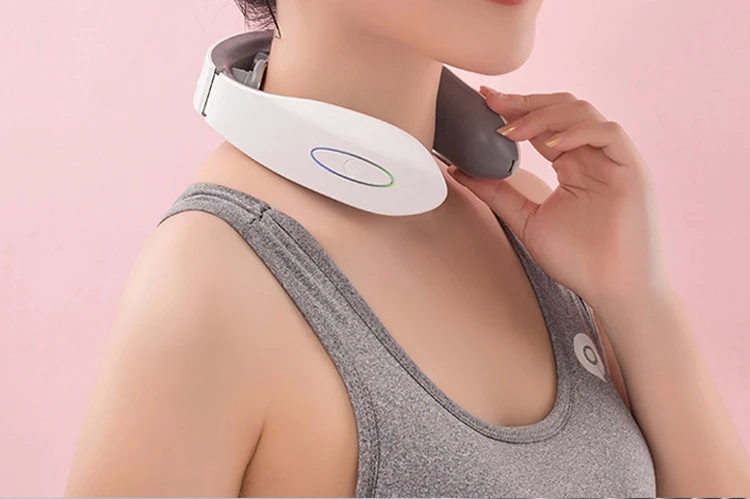 Электронный мини-массажер для шеи, шейный стимулятор ems, Электрический массажер для шеи, импульсный шейный портативный массажер для шеи