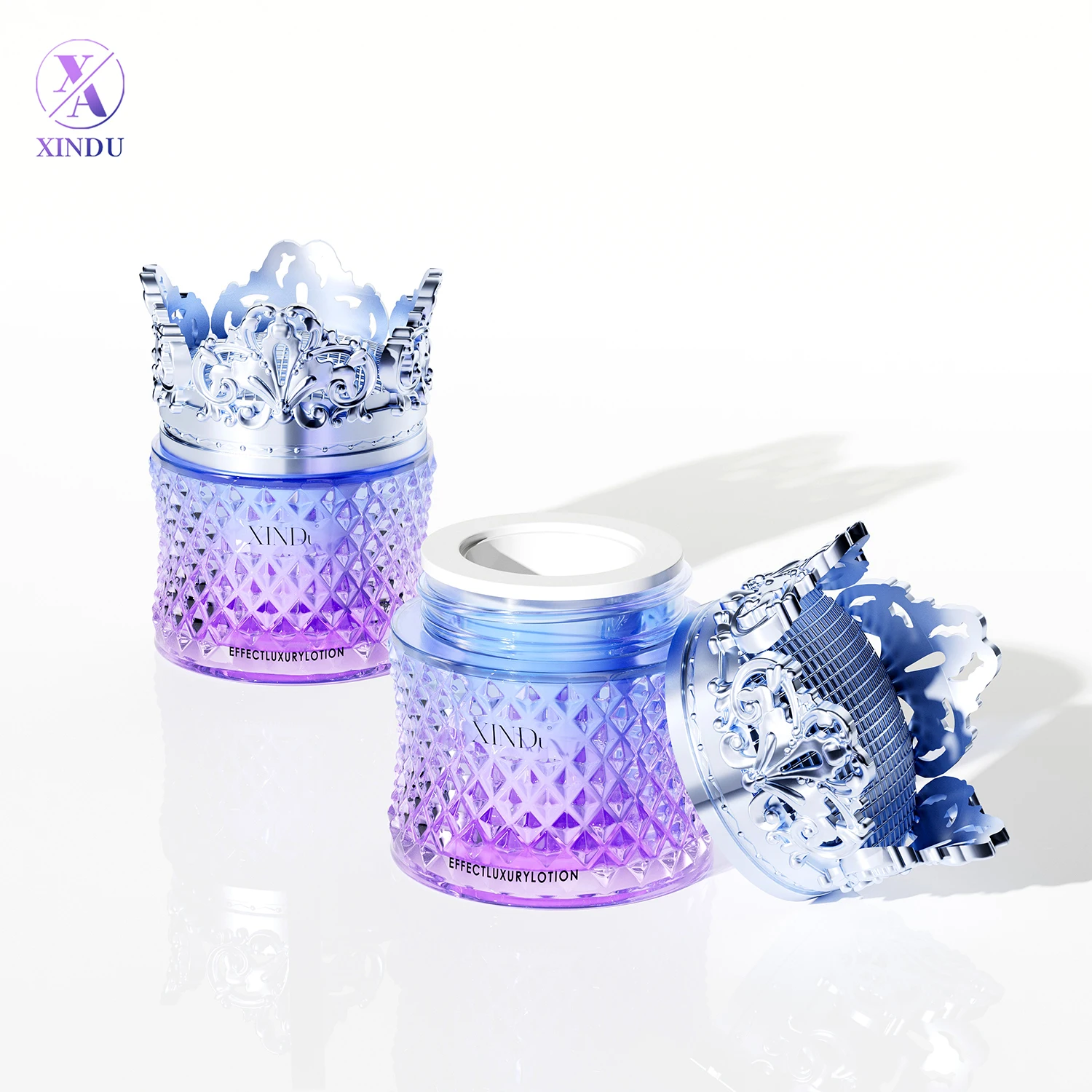 Wholesale Price Jar Glass Cream Cream Jar 30g 50g Luxury Skincare Packaging Antique Gold Crown Cap Glass Eye Cream Bottle