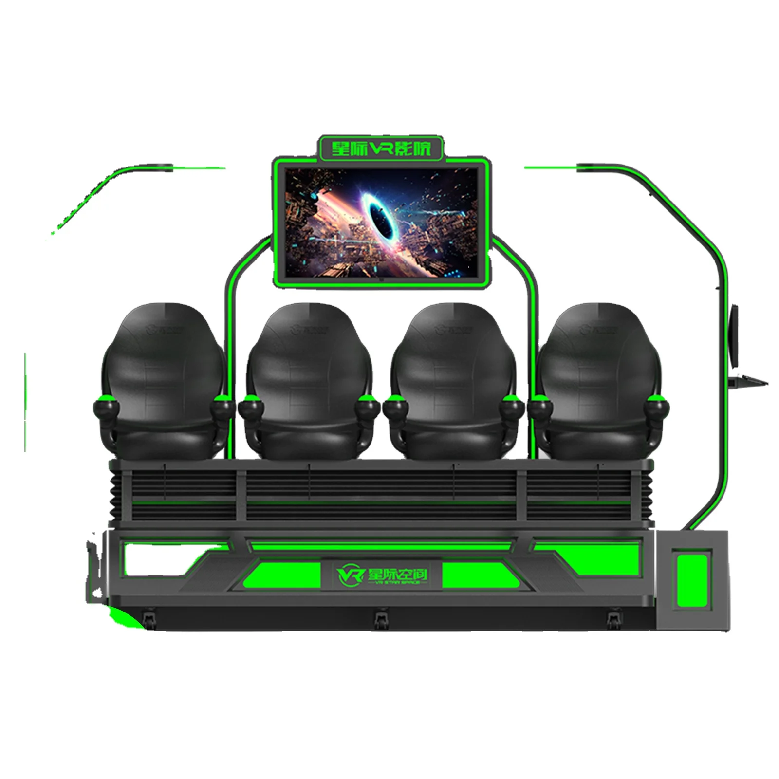 Заводская машина продаж 9D Виртуальная реальность Vr кинотеатр стул с четырьмя сиденьями симулятор оборудование многопользовательская Звезда Космос VR