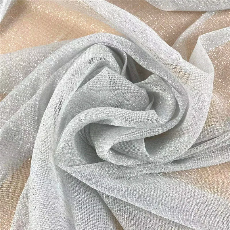 Серебристое металлическое белое Сетчатое платье, ткань для сцены невесты, пикантное платье, тканевая дизайнерская ткань, костюм для вечеринки, танцевальная одежда, ткань для платья