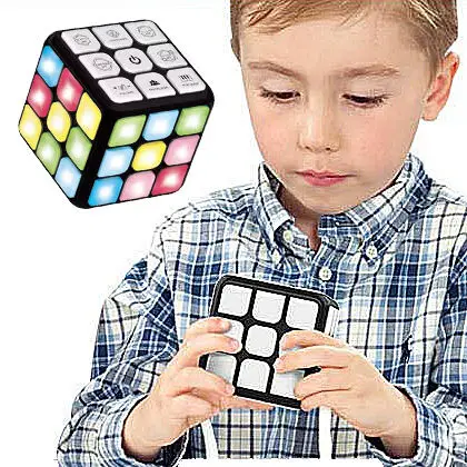 Handheld Electronic Led Educational Toys 3D Magic Magnetic Cube For Kids Game Puzzle Cube