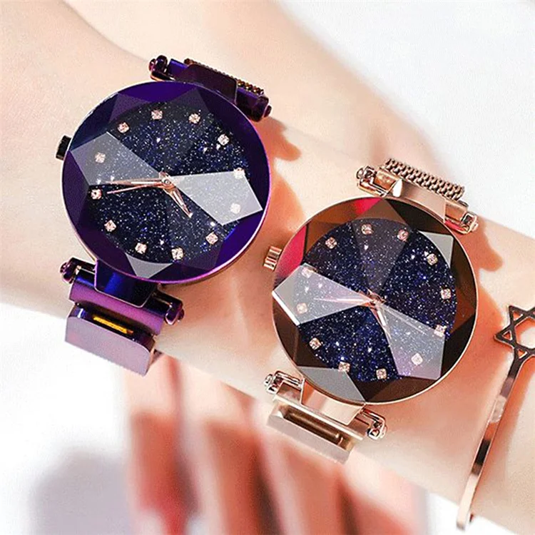
Ladies Magnetic Starry Sky Clock Luxury Women Watches Fashion Diamond Quartz Wrist watch 