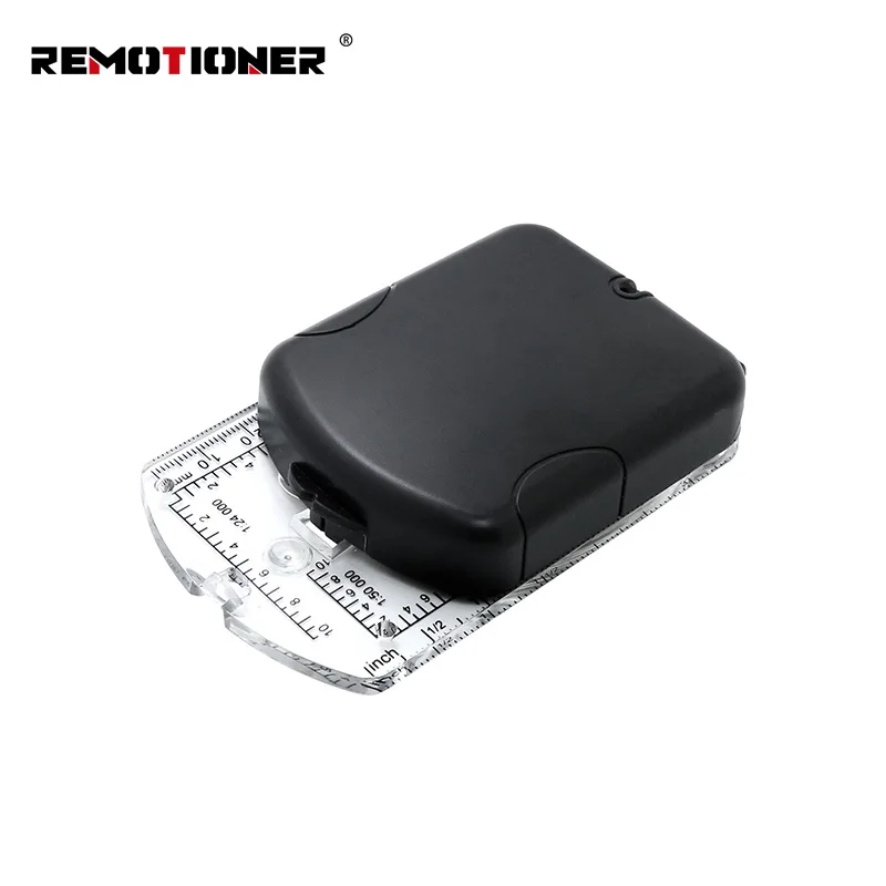 Multi-functional Flip-Flop Camping Hiking Compass with Magnetic Declination Adjustable LED Light