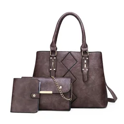 2019 new design pu ladies tote hand bag lady handbag leather handbags set for women bags